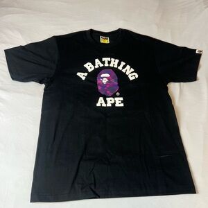 BAPE Purple Color Camo College Tee 100% Authentic